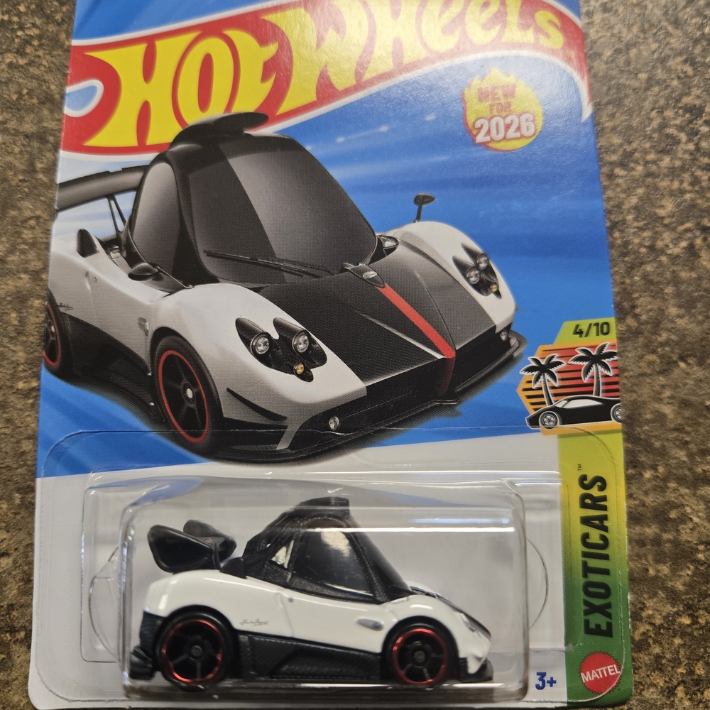 Hot Wheels White & Black Exotic Sports Car with Red Accents